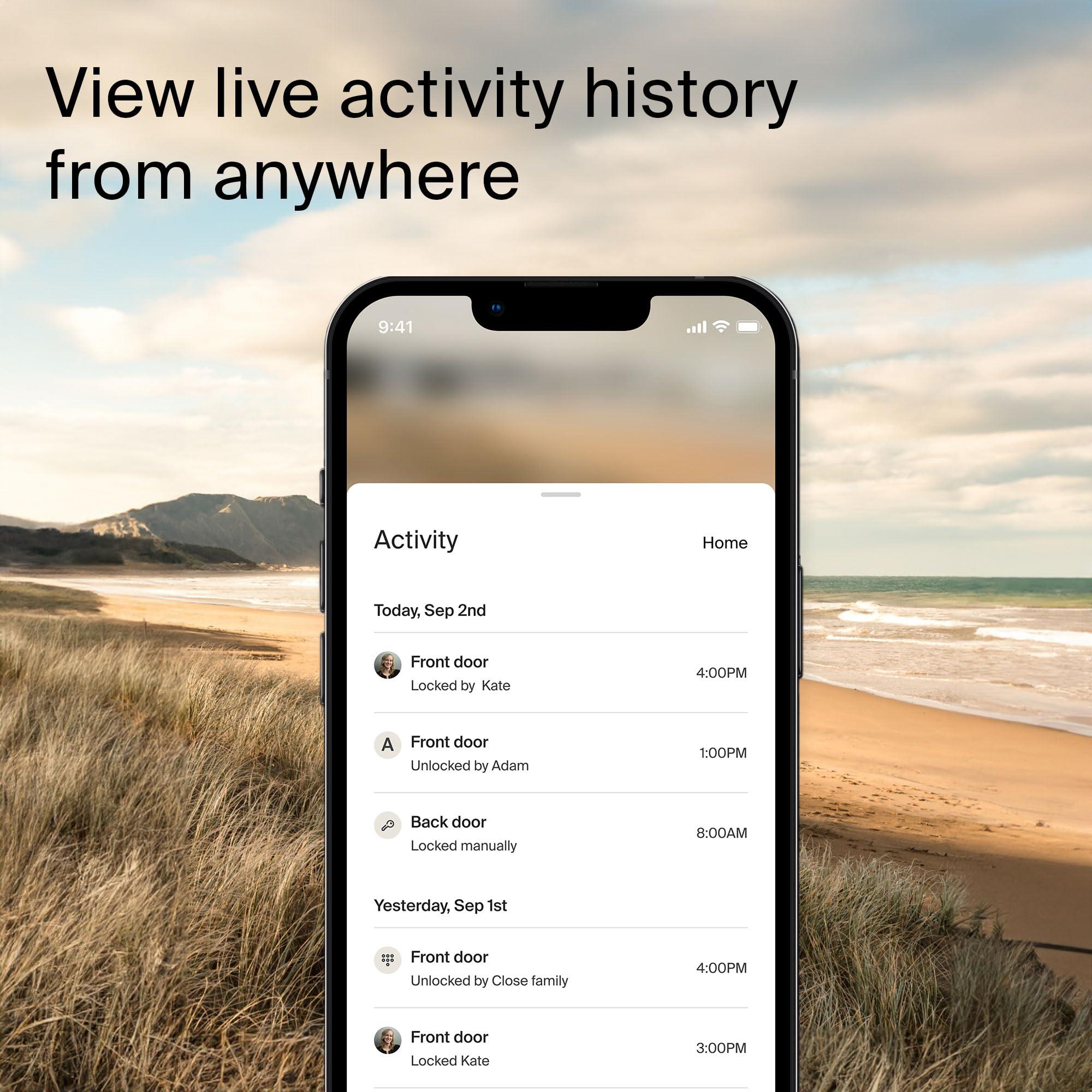 Level Level Lock+ (Wi-Fi) Smart Lock - World's Smallest Smart Lock Plus Apple Home Keys - Lock/Unlock from Anywhere - Level App for iOS & Android - Works with Apple Home, Alexa, Google Home (Matte Black)