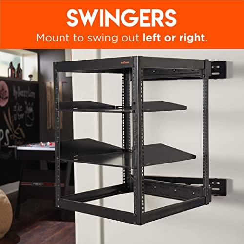 ECHOGEAR ECHOGEAR 20U Open Frame Rack & Swing-Out Wall Mount - Heavy Duty Design Holds All Your Networking & AV Gear