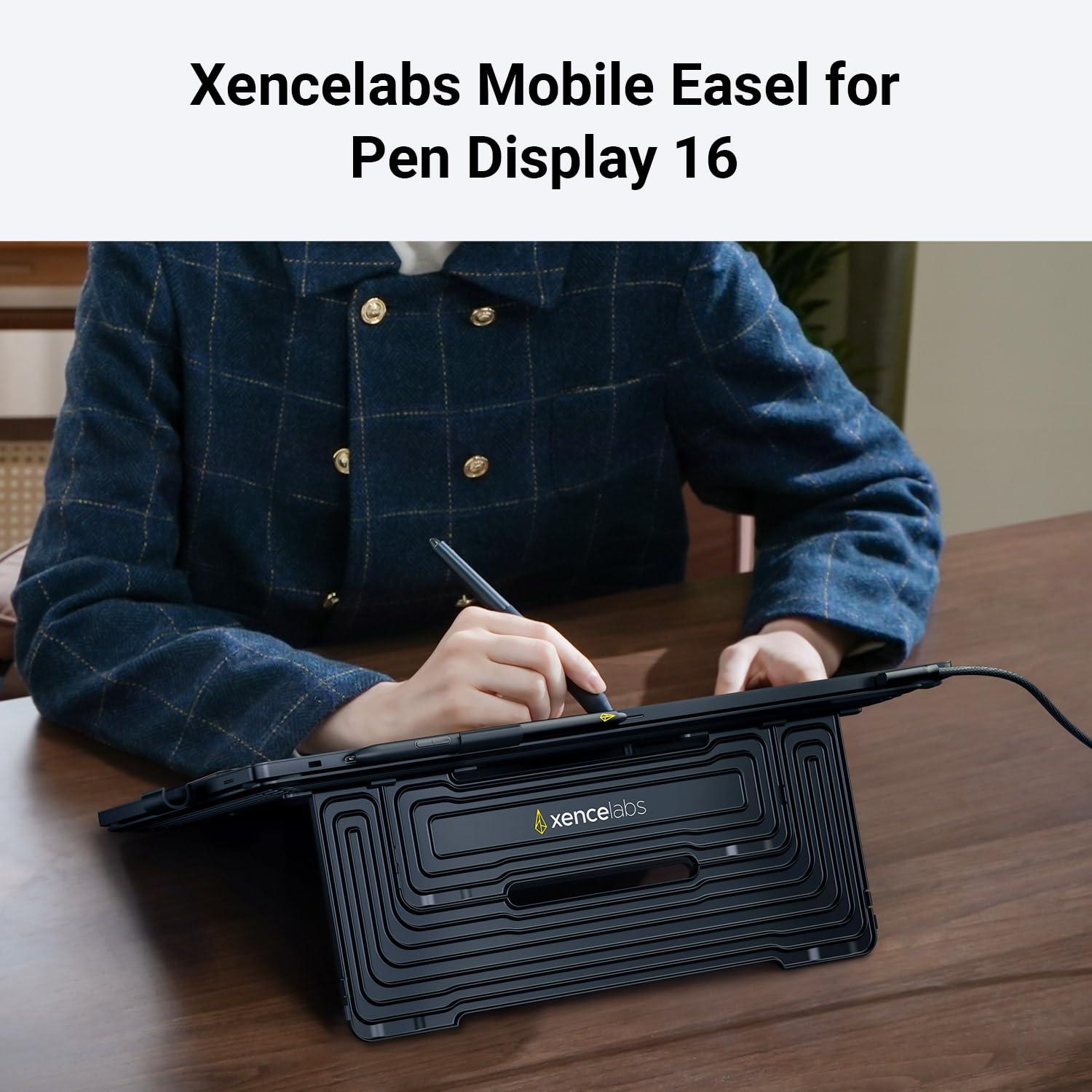 XENCELABS Xencelabs Mobile Easel Stand for Pen Display 16, Adjustable, Foldable Stand with Dual Tilt Angles, Portable Design for Artists and Designers