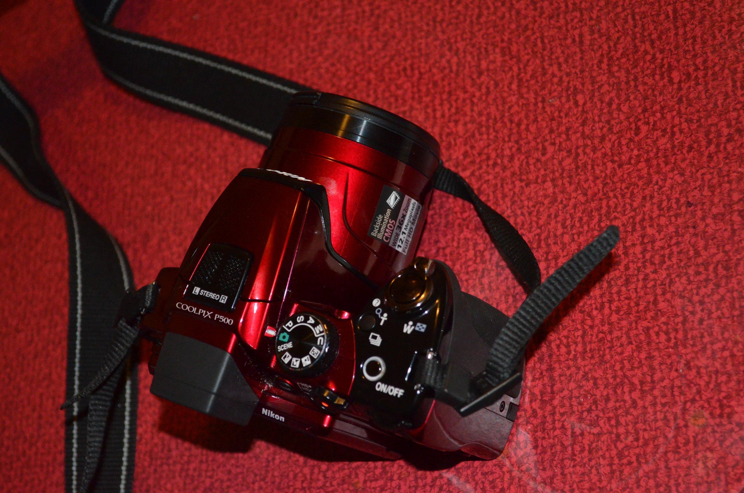 Nikon Nikon COOLPIX P500 12.1 CMOS Digital Camera with 36x NIKKOR Wide-Angle Optical Zoom Lens and Full HD 1080p Video (Red) (Renewed)