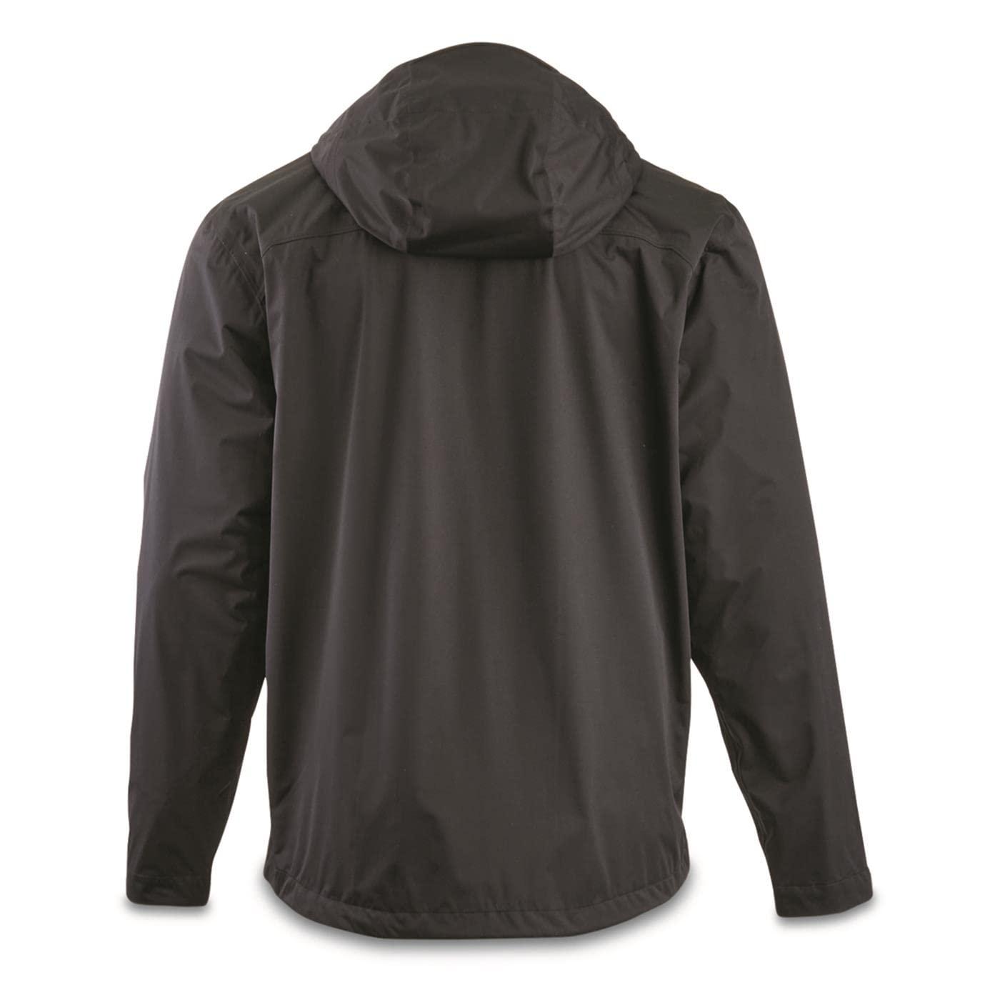 Guide Gear Guide Gear Mens Stretch Waterproof Rain Jacket with Hood, Breathable Lightweight for Hiking Fishing Camping Outdoors Black XL