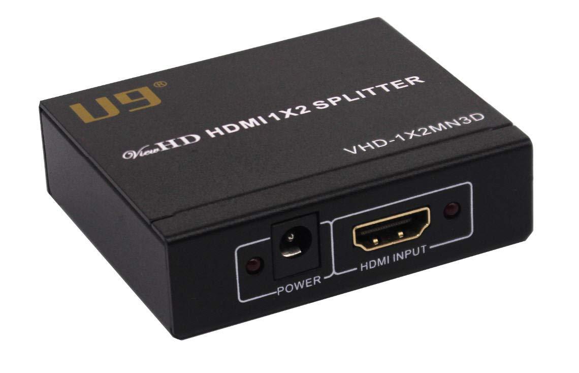 u9 U9 ViewHD 2 Port 1x2 Powered HDMI 1 in 2 Out Mini Splitter for 1080P & 3D | Model: VHD-1X2MN3D