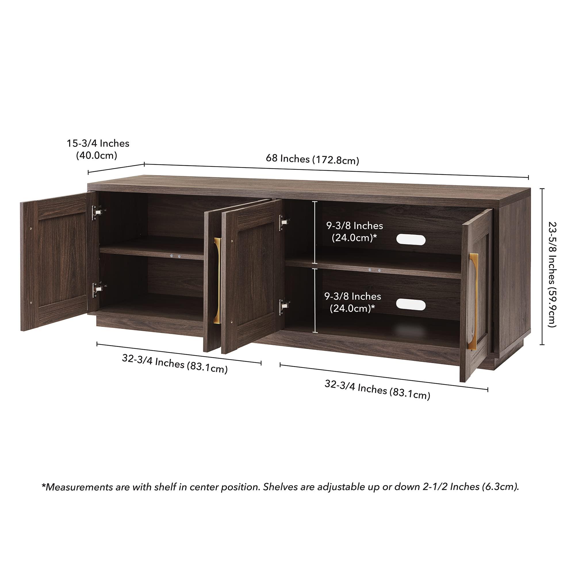 Henn&Hart Henn&Hart Tillman Rectangular TV Stand for TV's up to 80" in Alder Brown