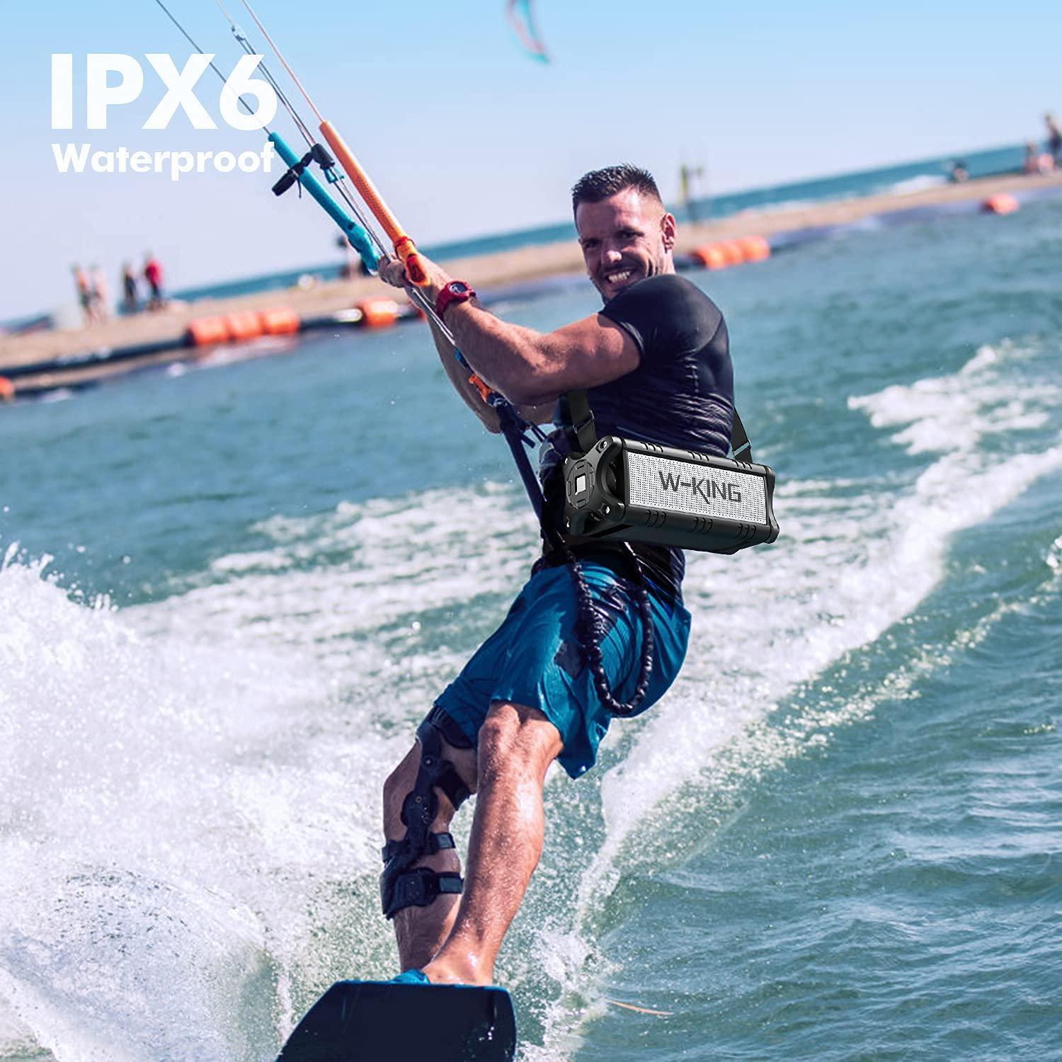 W-KING W-KING Bluetooth Speaker, 50W Powerful Bluetooth Speaker Loud IPX6 Waterproof, Large Outdoor Portable Speaker Wireless for Deep Bass/Bluetooth 5.0/Power Bank/40H Playtime/TF-Card/AUX/NFC/EQ