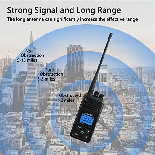 SAMCOM SAMCOM 5Watt Walkie Talkie Long Range Two Way Radio Rechargeable with Speaking Mic, SAMCOM 2-Way Radios Heavy Duty Walky Talky with Shoulder Mic for Restaurant Hotel (2 Pcs Radio + Speaker Mic)