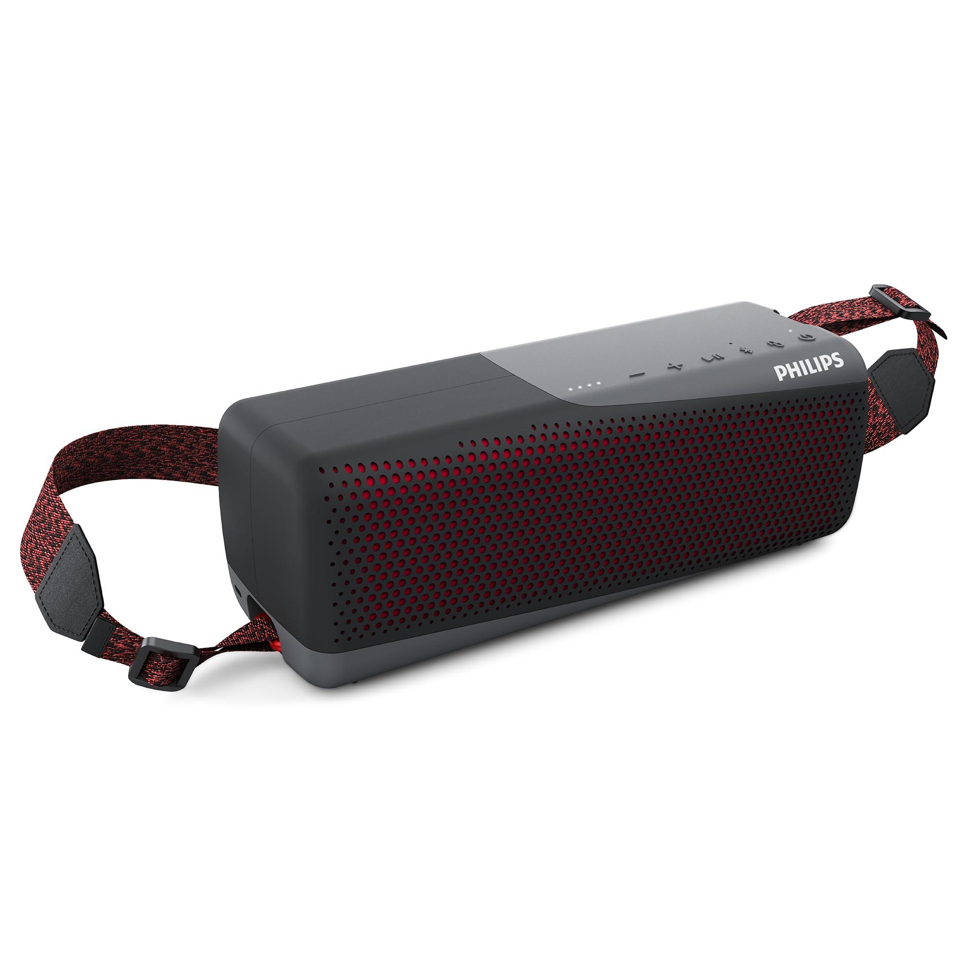 Philips Audio Philips S7807 Wireless Bluetooth Speaker, 7000 Series - 40W Output, IP67 Waterproof, 24-Hour Playtime, Portable with Built-in Microphone, Voice Assistant, USB-C, and Power Bank, Black