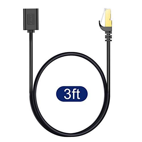 J&D J&D Ethernet Extension Cable, Cat 6 Ethernet Extender Cable Adapter (3 Feet) Support Cat6 / Cat5e / Cat5 Standards, RJ45 Cords Shielded Male to Female