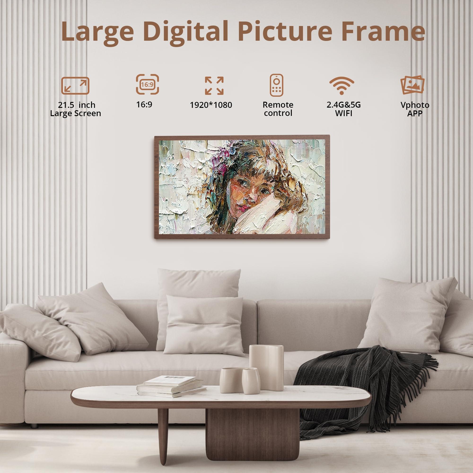 Dragon Touch Dragon Touch Large Digital Picture Frame 21.5 inch Screen WiFi Digital Photo Frame Display, 32GB Storage, Auto-Rotate, Share Photos via App, Email, Cloud, Classic 21Not Touchscreen