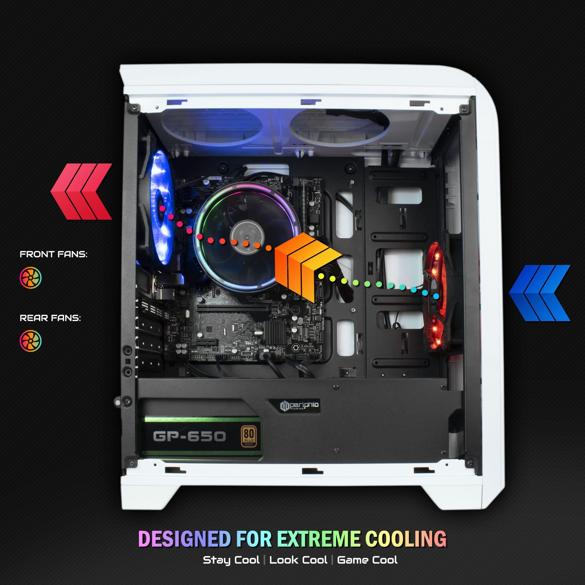 Periphio Periphio Warp Gaming PC Computer - AMD Ryzen 5 5600G | Radeon Vega 7 Graphics | 1TB Solid State (SSD) | 16GB DDR4 RAM | Windows 11 Gaming Desktop Tower | RGB Elite 4-in-1 Gaming Bundle + RGB Speakers