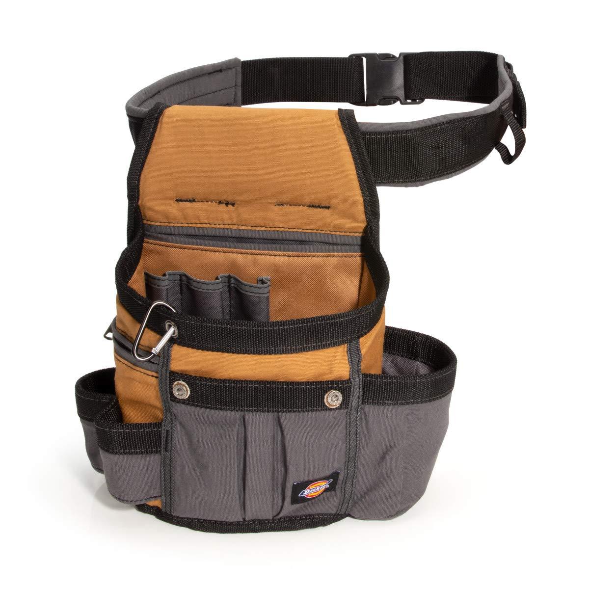 Dickies Dickies 8-Pocket Padded Tool Belt/Utility Pouch, Adjustable 3-Inch Belt, Durable Canvas Construction, Tan/Grey