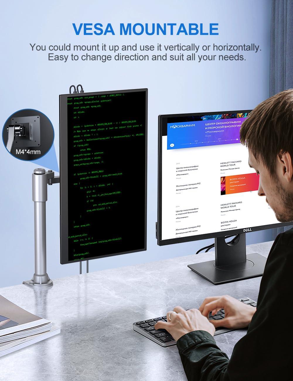 UPERFECT UPERFECT Portable Monitor 18.5-inch 120HZ 100% sRGB 1080P w/VESA & Stand 180 Adjustable Ultra-Slim & Lightweight Frameless FHD FreeSync IPS HDR Gaming Display, Travel Second Monitor for Laptop