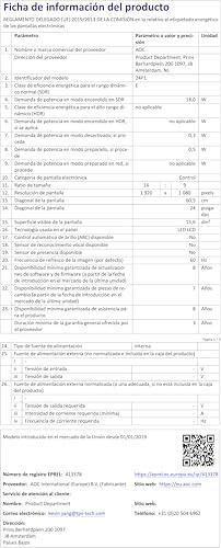 AOC Monitor 23.8" WLED IPS 24P1 1920 x 1080 Full HD Tempo di Risposta 5 ms