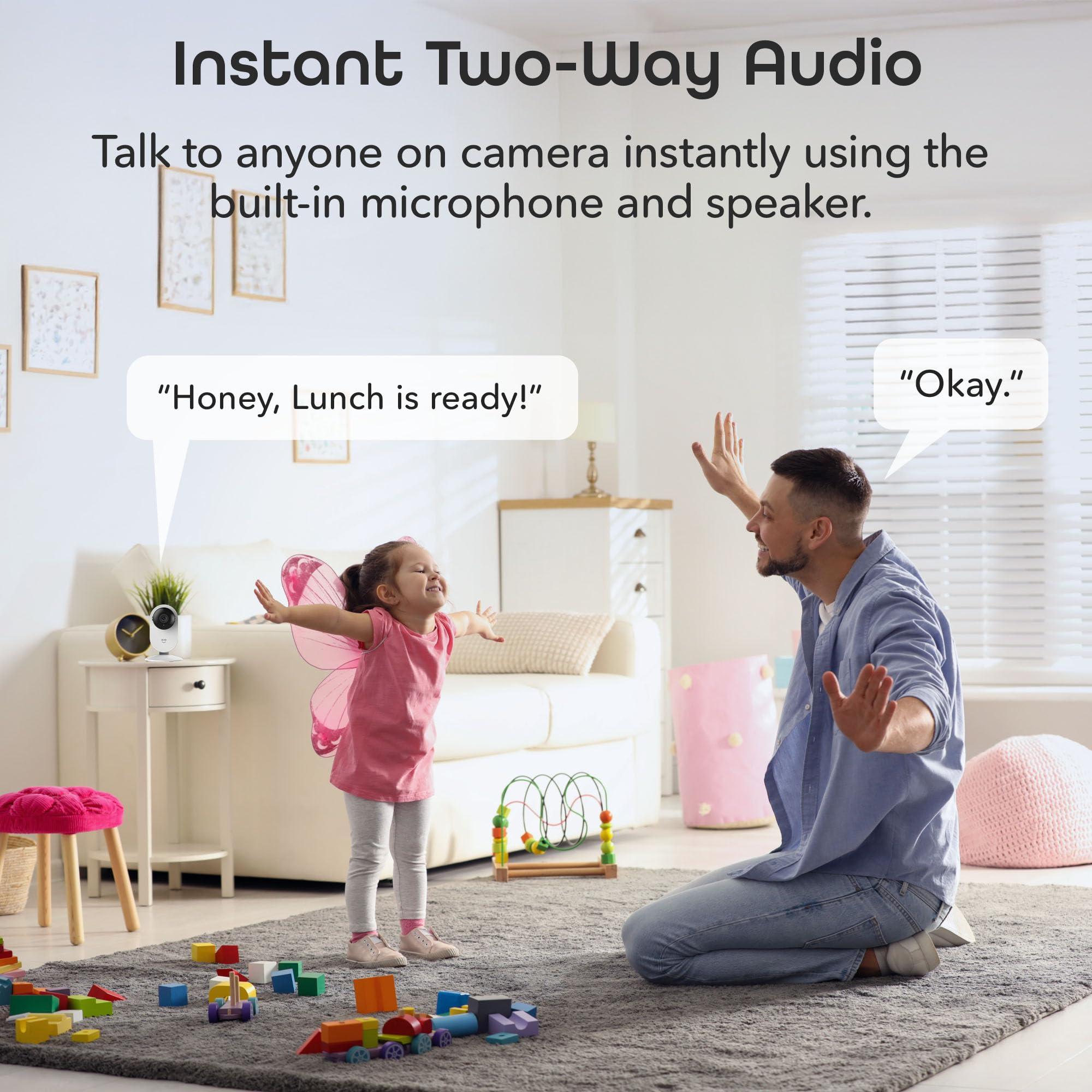 Geeni Geeni Glimpse Indoor Security Camera - 1080p HD Video, 2-Way Audio, Motion Alerts, WiFi Compatible with Alexa & Google Home, White