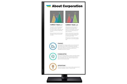 SAMSUNG Samsung Business FT452 Series 22 inch 1080p 75Hz IPS Computer Monitor for Business with HDMI, DisplayPort, USB, HAS Stand (F22T452FQN) Black