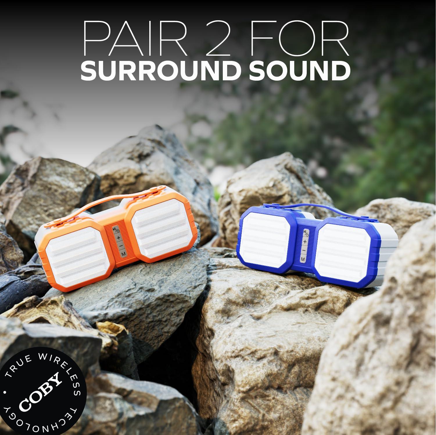 Coby Coby Ranger Wireless Bluetooth Speaker, 20-HR Battery, IPX7 Waterproof Blue Tooth Speakers, Drop Proof, Stereo Sound, Aux & USB Port, TF Card Slot, Portable Speaker Bluetooth 5.3