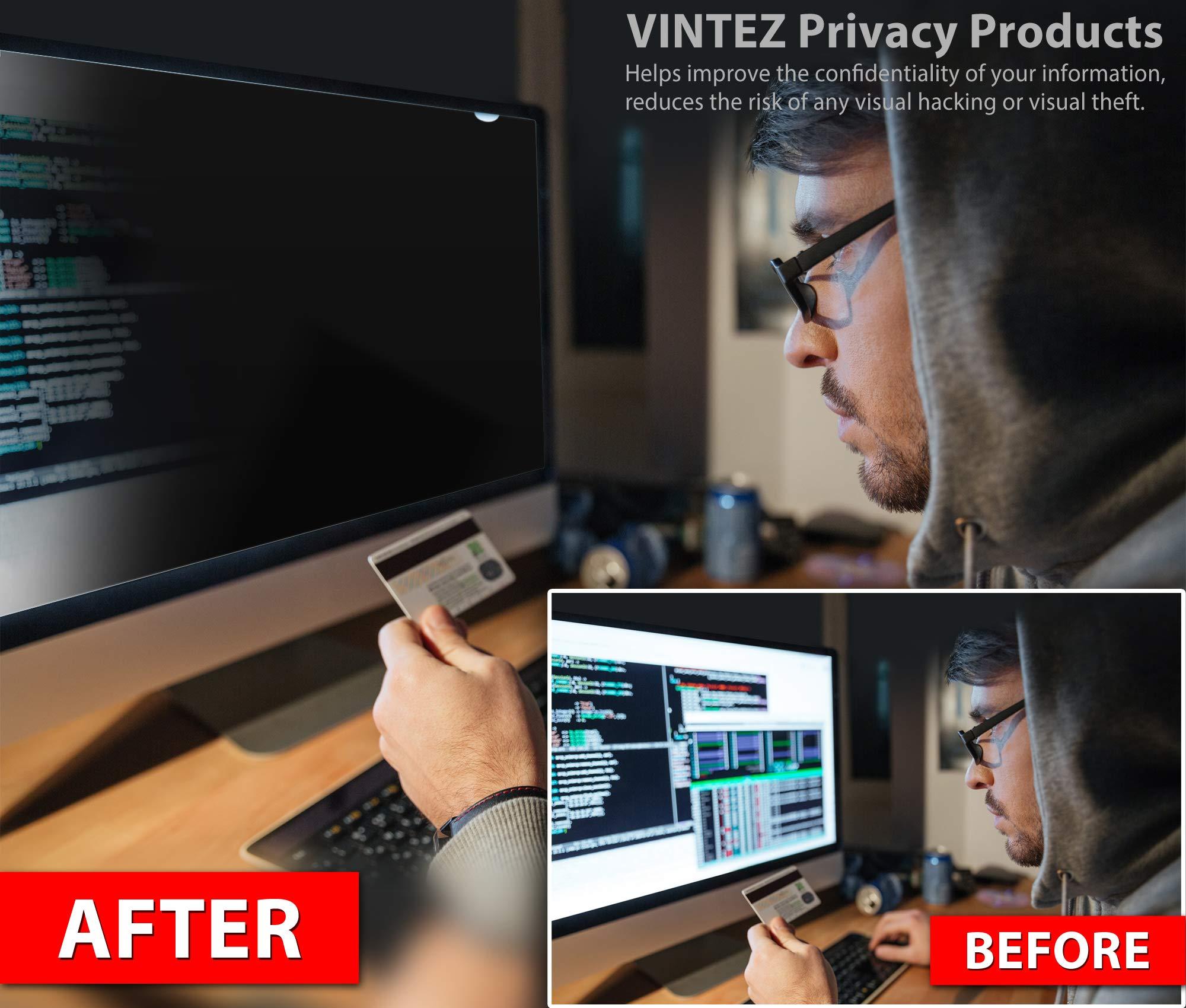 VINTEZ VINTEZ 1 Pack 24\" 16:9 and 1 Pack 23.6\" 16:9 Computer Privacy Screen Filter for Widescreen Monitor and Laptop - Anti-Glare - Data Confidentiality Shield - Privacy Screens Bundle