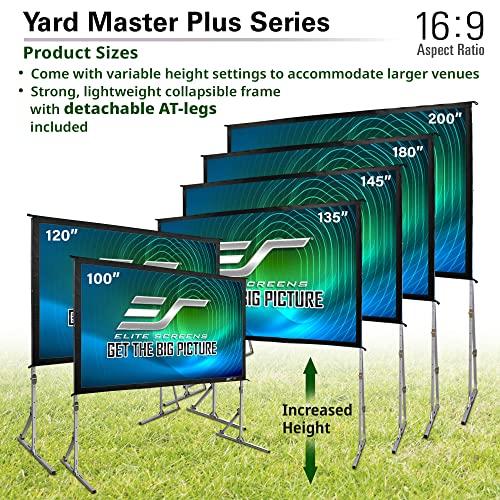 Elite Screens Elite Screens Yard Master Plus, 120-INCH 16:9 Height Setting Adjustable Portable Projector Screen, 4K HD Outdoor Indoor Movie Theater Front Projection, US Based Company 2-YEAR WARRANTY, OMS120H2PLUS