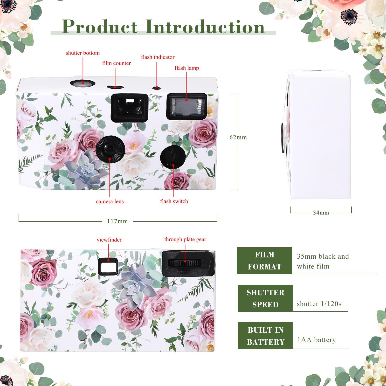 Zhengmy 10 Pack Disposable Camera for Wedding Bulk, 34mm Single Use Camera Bulk with Flash Disposable Cameras One Time Camera for Gathering Wedding Travel