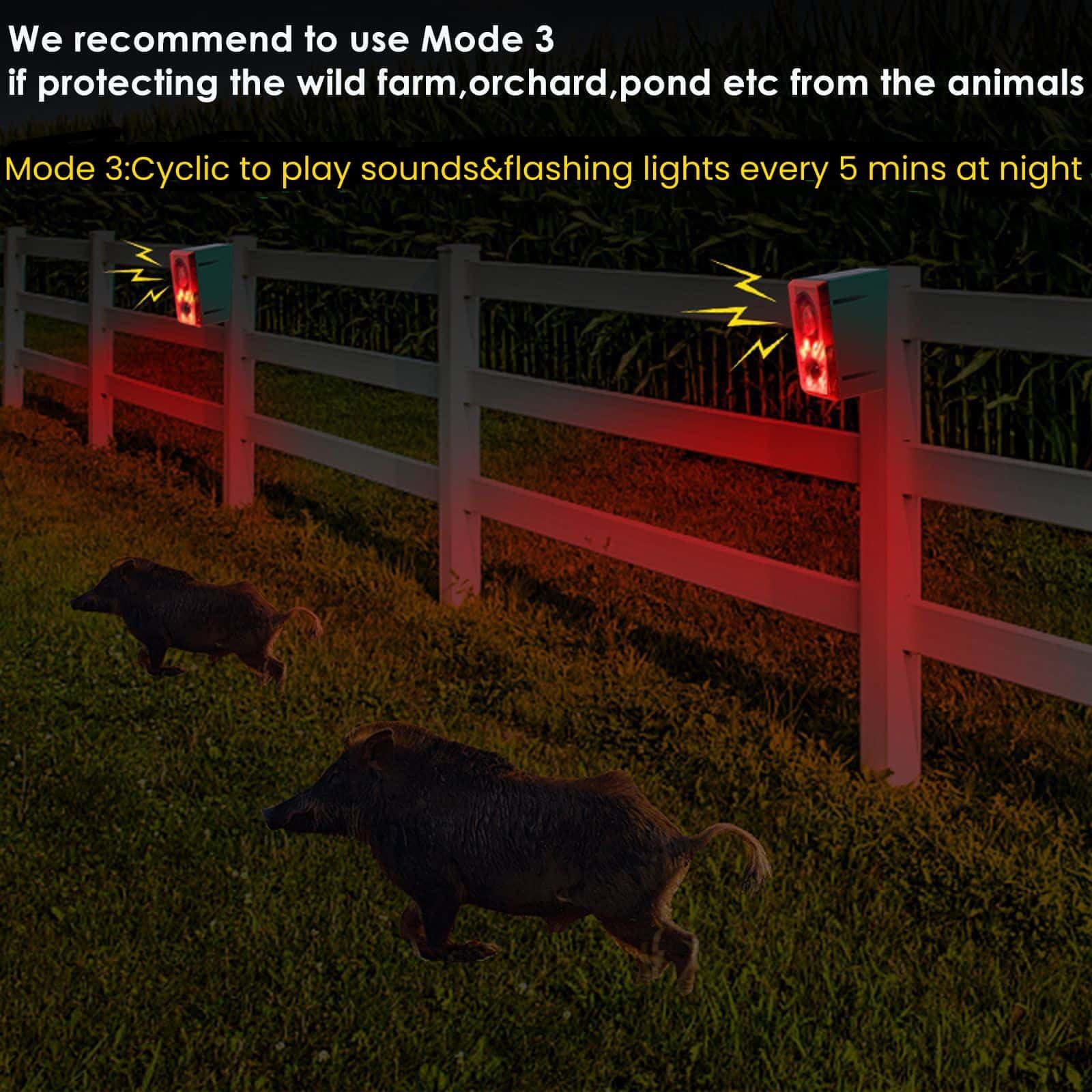 HULPPRE HULPPRE Solar Outdoor Motion Sensor Alarm-Dog Barking or Gunshot Sound,Support Recording&Volume,130db Loud Noise Maker,3 Work Modes Strobe Light with USB,Say Goodbye to The Intruders