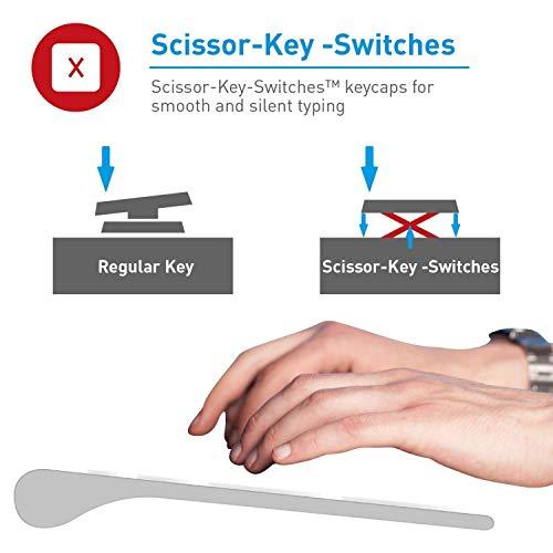 Macally Macally Aluminum Silver Wireless Keyboard with an Ergonomic Silver Laptop Stand, Better Your Workspace