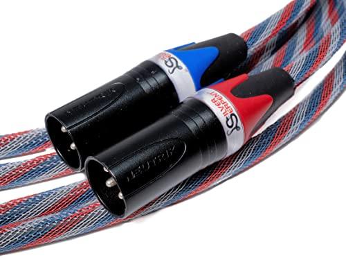 BETTERCABLES.COM Better Cables BETTERCABLES.COM Silver Serpent Patriot Edition Balanced XLR Audiophile Audio Cables (Pair - 2 Cables) - High-End, High-Performance, Silver/Copper Hybrid, Low-Capacitance - 10 Feet