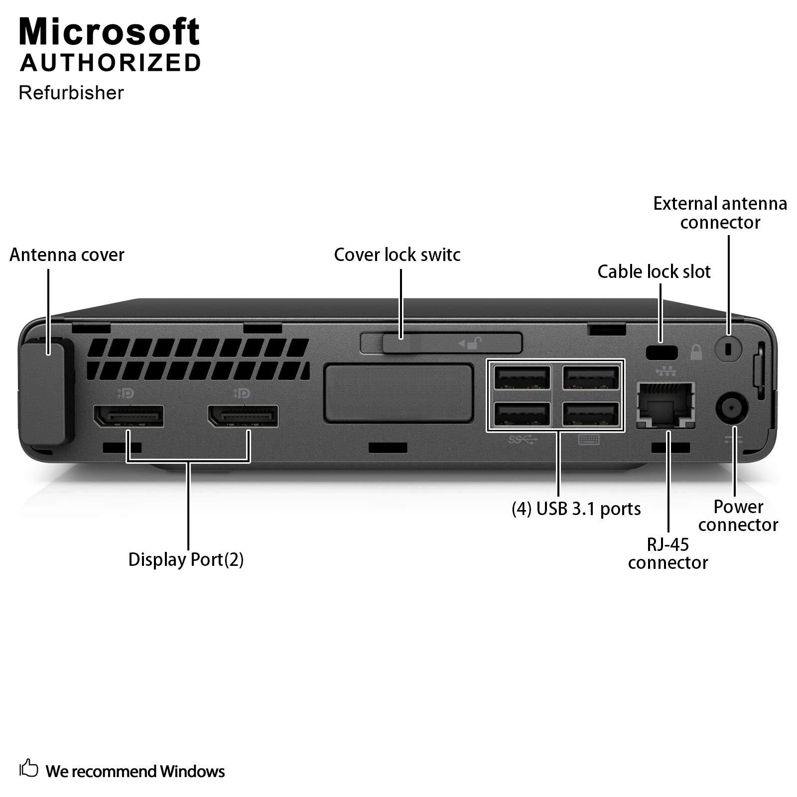HP HP ProDesk 600 G3 Desktop Mini High Performance Business PC, Intel Quad Core i5-7500T 2.7GHz, 8G DDR4, 1T SSD, WiFi, BT, DP, Windows 10 Pro 64 Language Supports English/Spanish/French(Renewed)