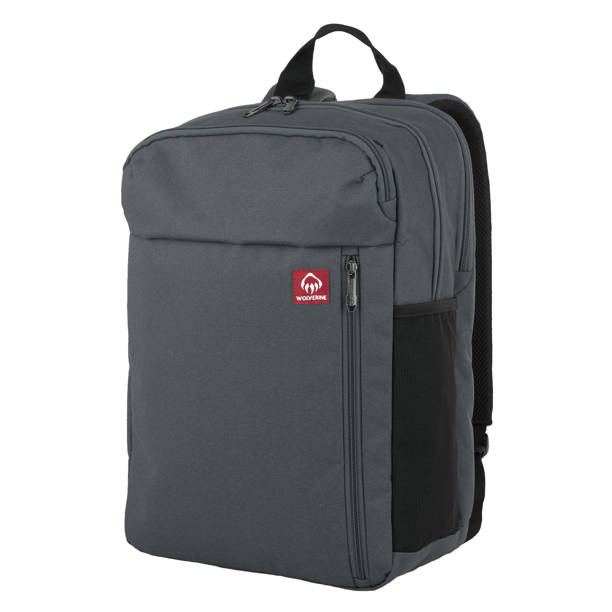 WOLVERINE WOLVERINE Lightweight, Water Resistant Rugged Laptop Backpack for Travel or Work, Transit-Grey, 30L