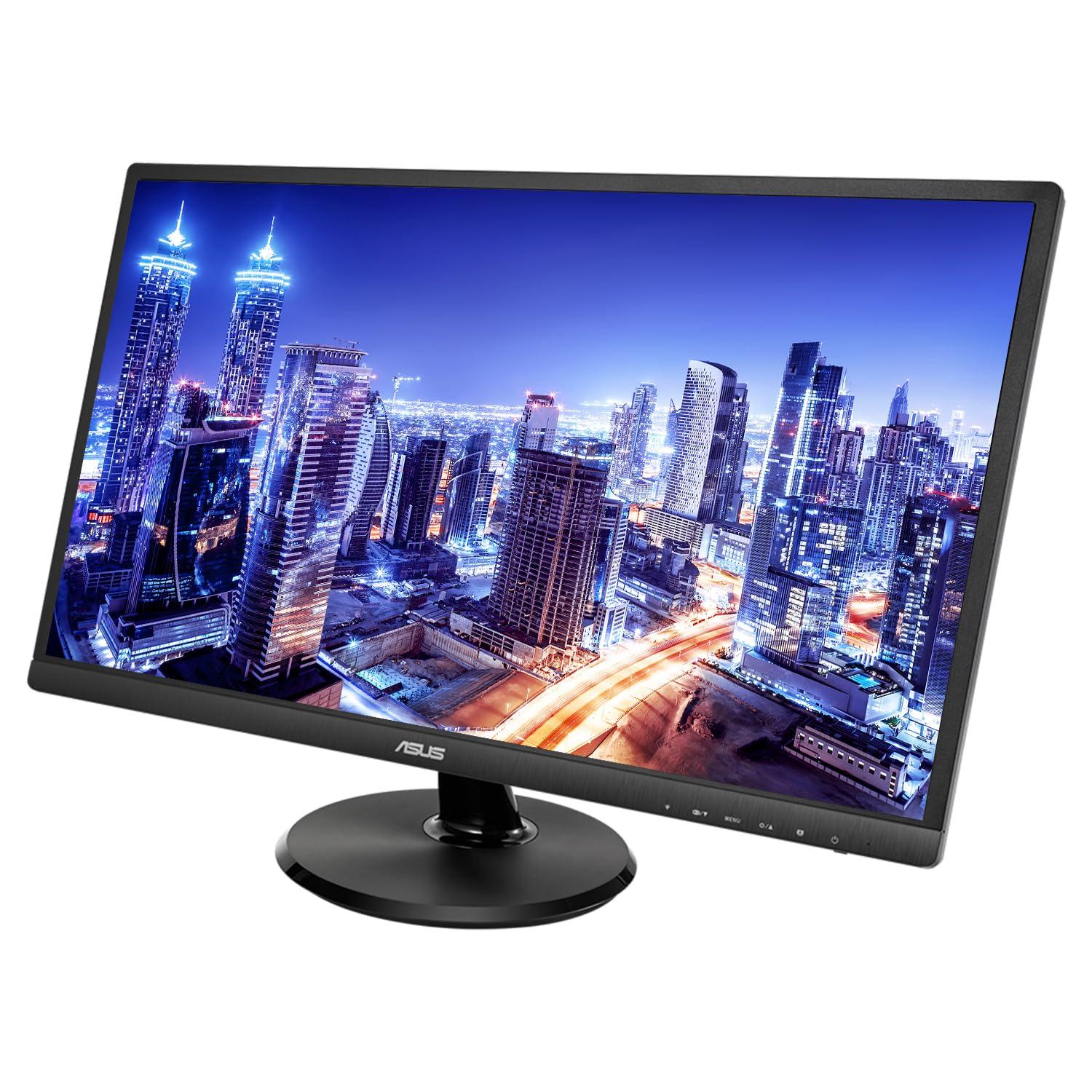 ASUS ASUS VA249HE 24-inch 1080P Full HD LED Backlit LCD Monitor, 2-Pack Bundle with VGA, HDMI, Eye Care, Ultra-Low Blue Light, Black