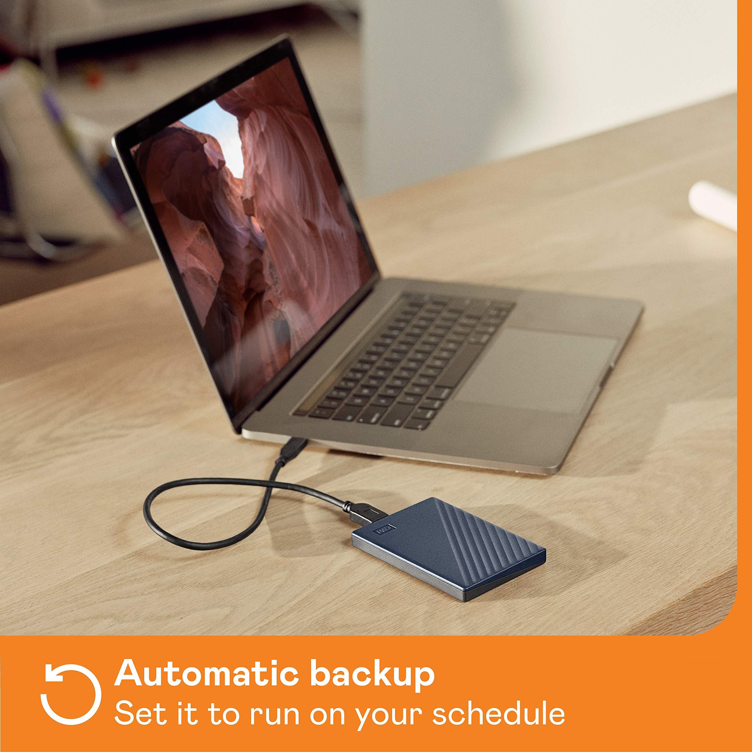 Western Digital WD My Passport for Mac 2TB External Hard Drive (Mobile Storage, USB-C Enabled, WD Discovery Software, Password Protection, Mac Compatible, Easy to Use) Midnight Blue