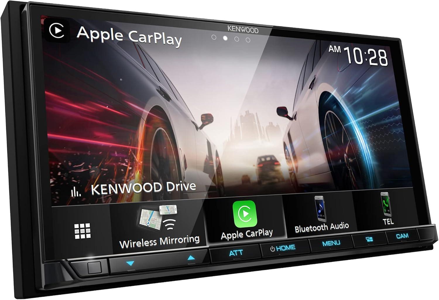 Kenwood KENWOOD DMX908S EXCELON 6.95 Inch LCD Touchscreen Digital Multimedia Receiver, Wireless Apple CarPlay and Android Auto, Double Din | Plus KENWOOD CMOS-240U Universal Backup Camera