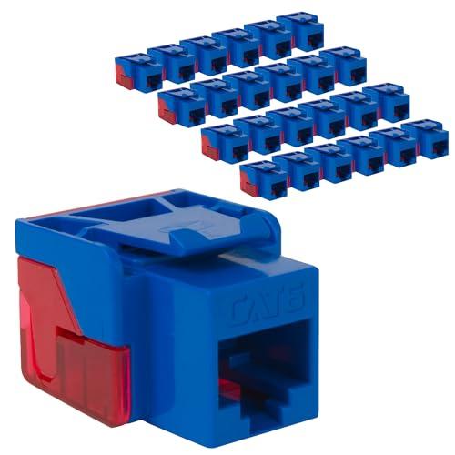ICC ICC CAT6 EZ Keystone Jack 25-Pack with JackEasy Termination Tool Bundle - RJ45 Ethernet Cable Connectors, PoE++ Rated, UL Listed - Cat6a, Cat6, Cat5e, and Voice Keystone Jacks
