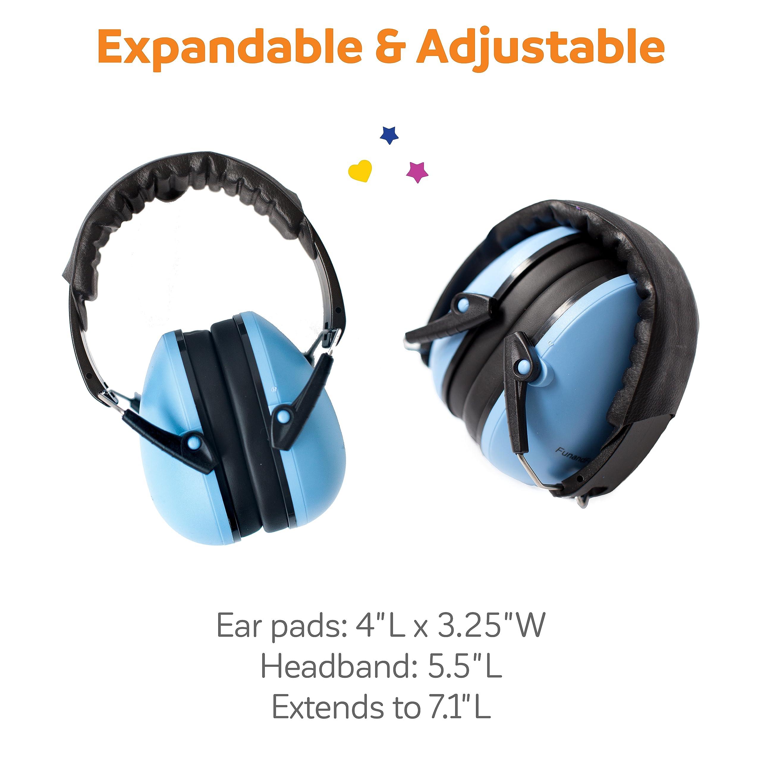 Fun and Function Fun and Function - Noise Reduction Headphones - Headphones for Kids with Special Needs and Sound Sensitivity - Ear Protection Earmuffs for Ages 3+ - Blue