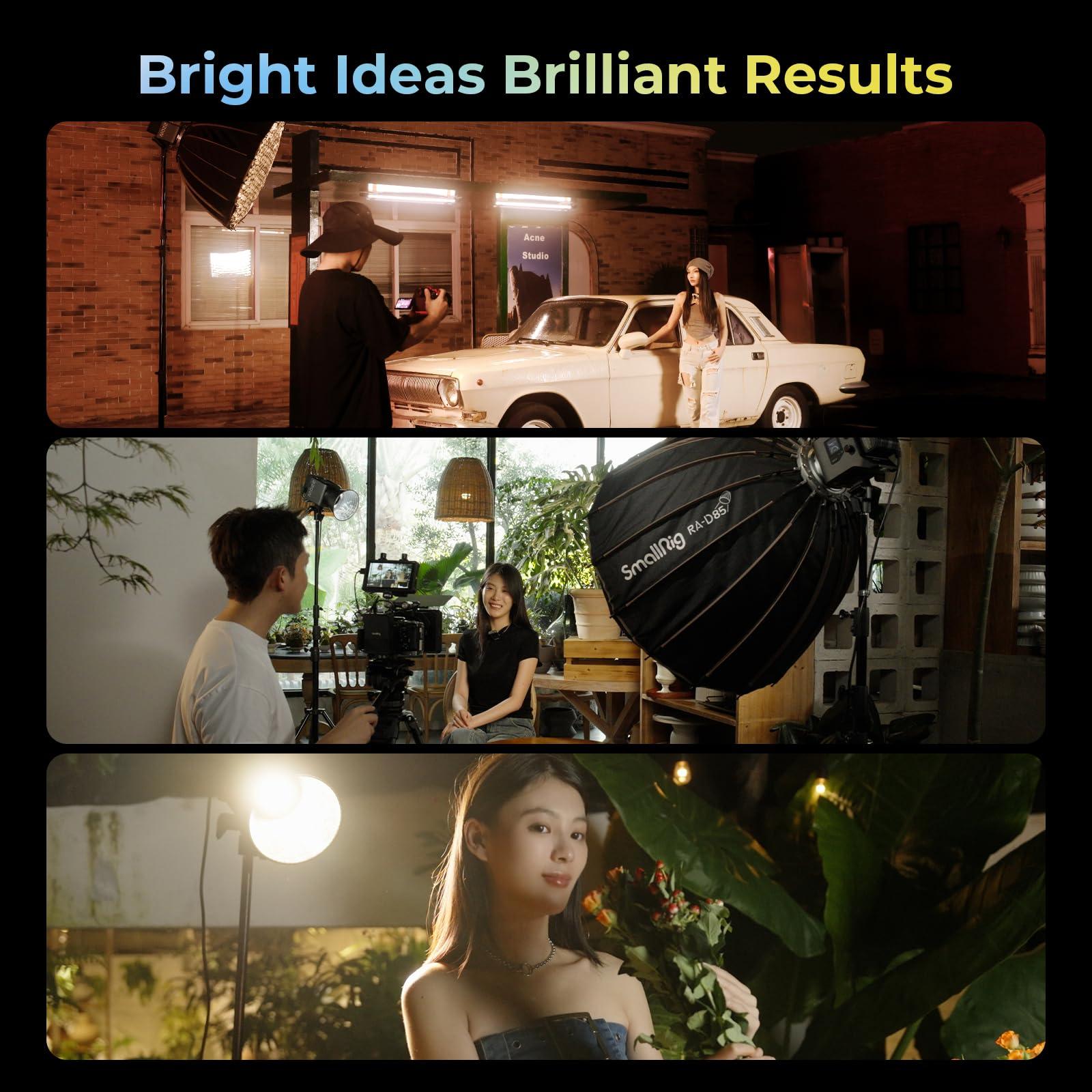 SMALLRIG SMALLRIG RC 220D Pro 220W COB Video Light, Daylight Continuous Output Light 5600K, CRI 95+, Modular Body Design Bowens Mount Light, Support 3 Power Supply Methods, App Control for Photography