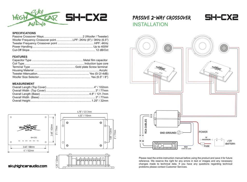 Sky High Car Audio Sky High Car Audio Passive 2-Way Crossover (Pair)