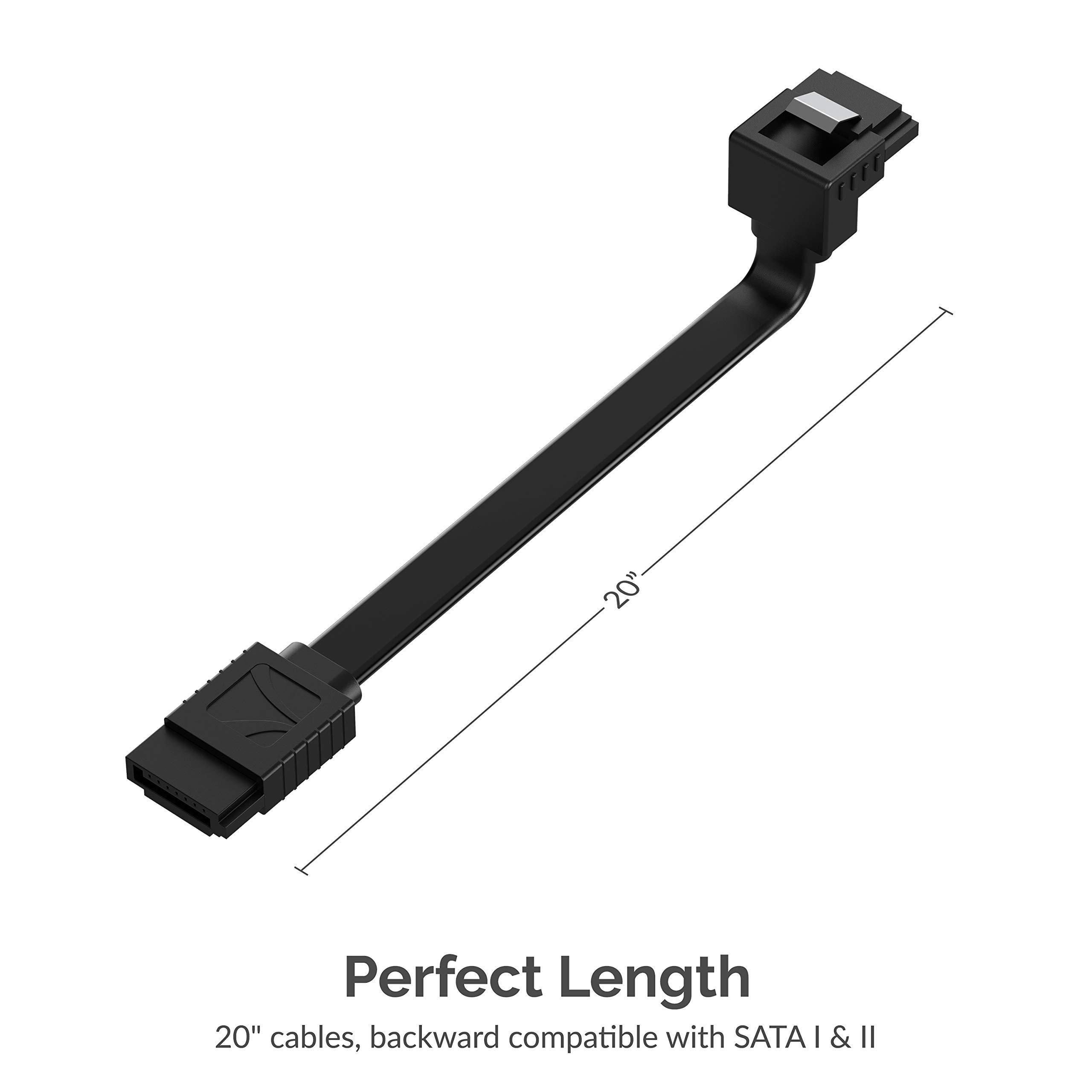 SABRENT SABRENT SATA III (6 Gbit/s) Right Angle Data Cable with Locking Latch + SATA III (6 Gbit/s) Right Angle Data Cable with Locking Latch