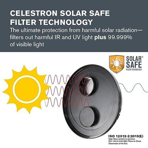 Celestron Celestron EclipSmart Safe Solar Eclipse Telescope Filter Meets ISO 12312-2:2015(E) Standards Works with Existing 127 and 130 Telescopes Observe Solar Eclipses and Sunspots Safe, Snug Fit