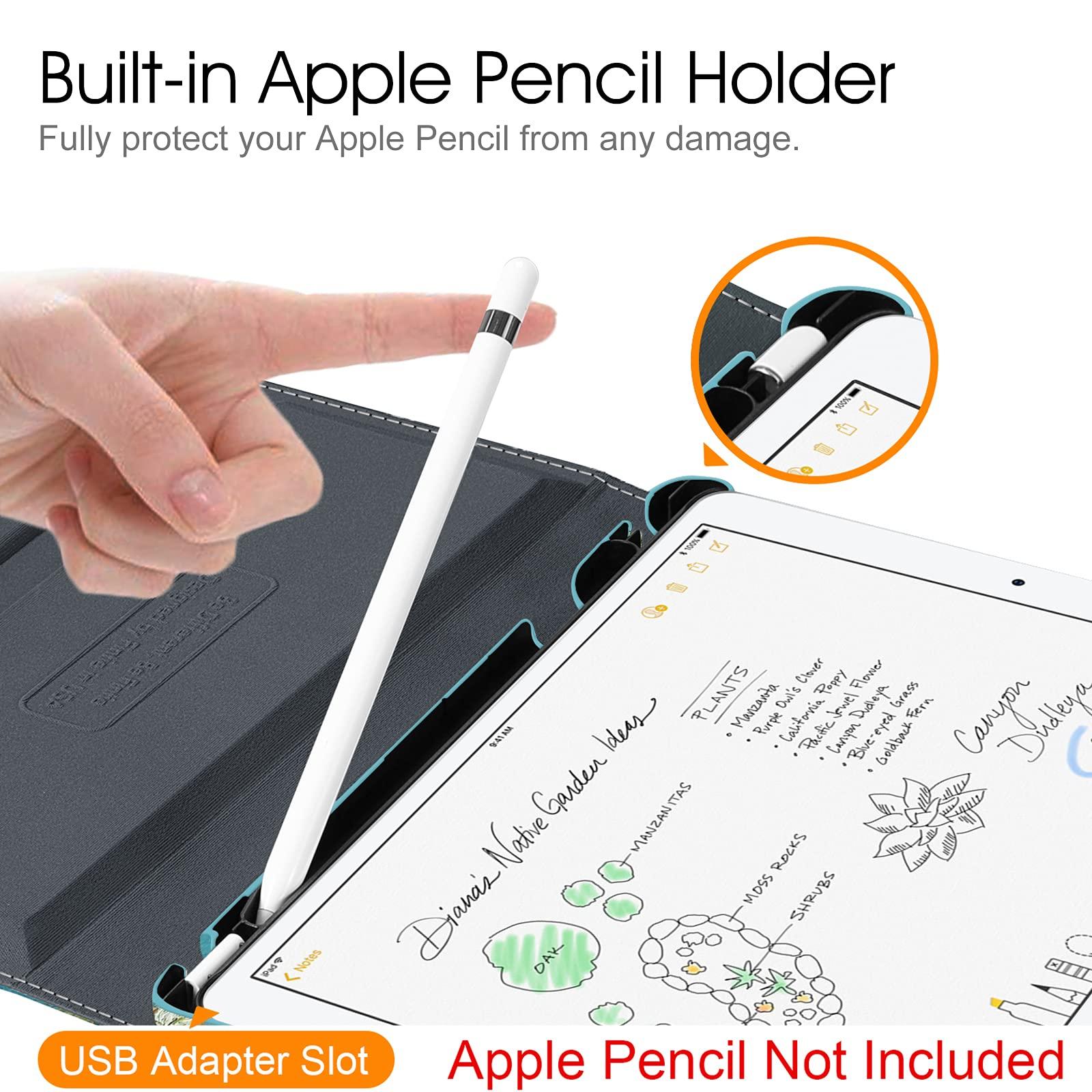 Fintie Fintie Rotating Case for iPad Air (3rd Gen) 10.5\" 2019 / iPad Pro 10.5\" 2017 with Built-in Pencil Holder - 360 Degree Rotating Stand Protective Cover, Auto Sleep/Wake (Blossom)