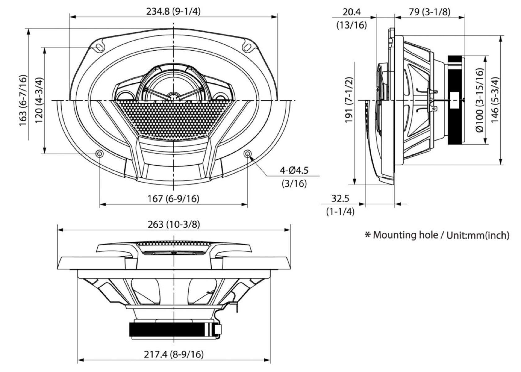 JVC JVC Mobile CS-DR6941 drvn DR Series Shallow-Mount Coaxial Speakers (6\" x 9\", 550 Watts Max, 4 Way)