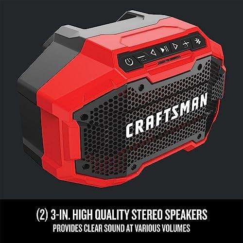 Craftsman CRAFTSMAN V20 Wireless Portable Bluetooth Speaker, Tool Only (CMCR001B), Red