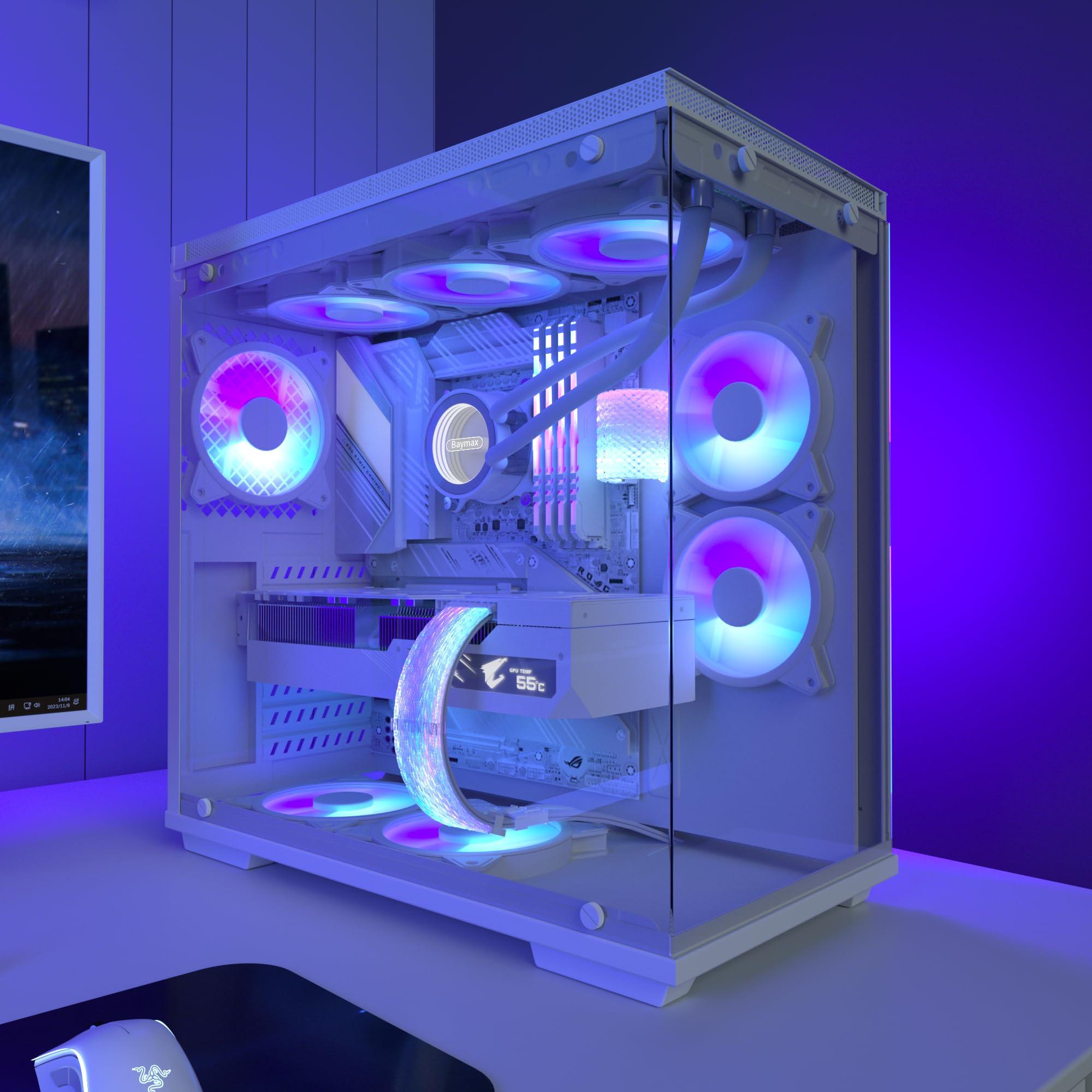 Sirlyr Sirlyr RGB PSU Cables,Full White ARGB GPU Power Supply Cable 3 * 8(6+2) Pin,Strimer Extension Cable Kit 5V 3Pin Synchronized,Customed White PC Chassis (White Connector)