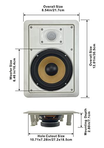 Acoustic Audio by Goldwood Acoustic Audio HD-650 in Wall 6.5" Speakers Home Theater Surround Sound 3 Pair Pack