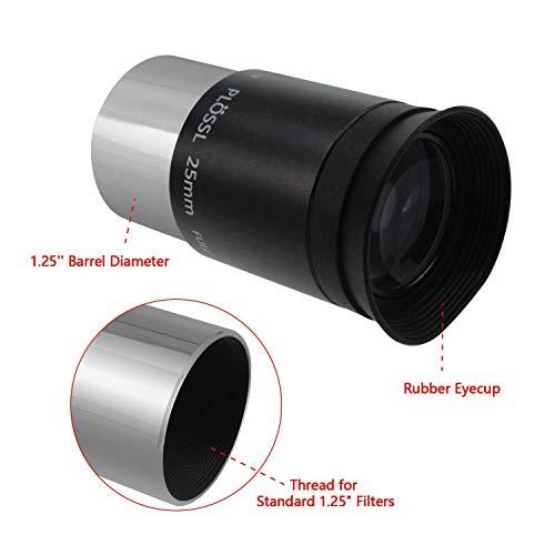 Astromania Astromania 1.25" 25mm Plossl Telescope Eyepiece - 4-Element Plossl Design - Threaded for Standard 1.25inch Astronomy Filters