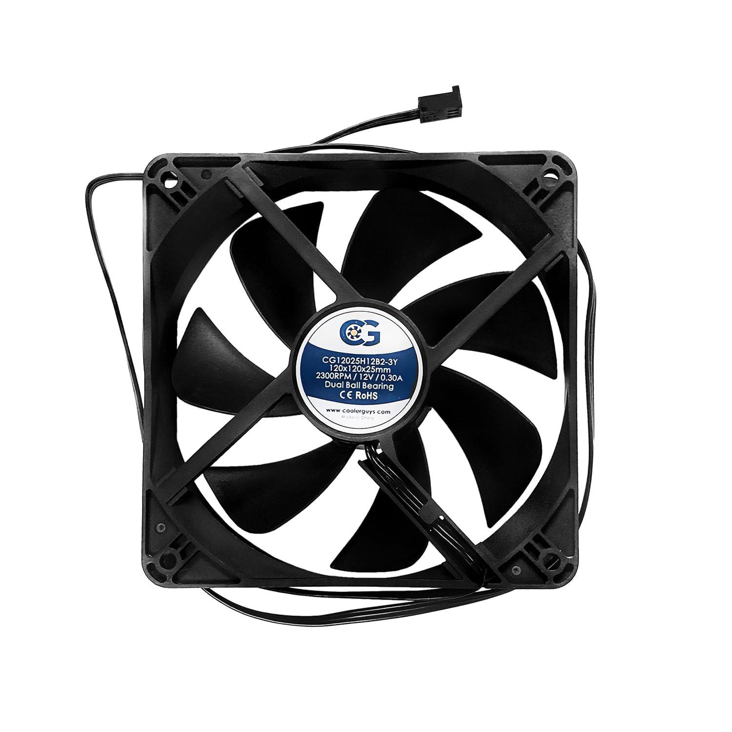 coolerguys Coolerguys Dual Ball Bearing 12v 3pin Fan (120x25mm, High Speed)