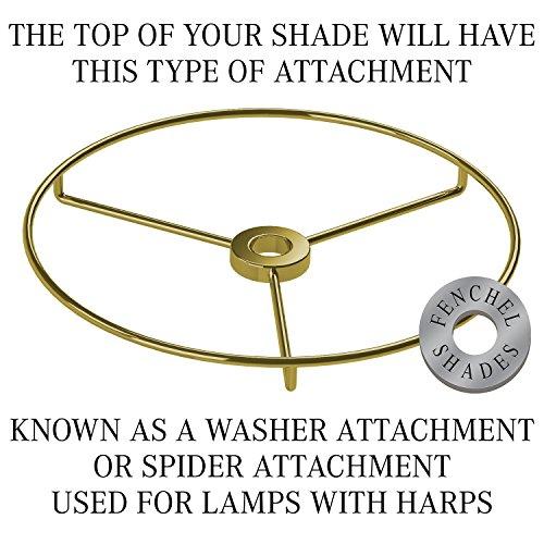 FenchelShades.com FenchelShades.com Lampshade 9" Top Diameter x 16" Bottom Diameter x 15" Slant Height with Washer (Spider) Attachment for Lamps with a Harp (Linen White)
