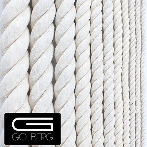 GOLBERG G GOLBERG Twisted 100% Natural Cotton Rope - White Cotton Rope - (5/32 Inch x 50 Feet)
