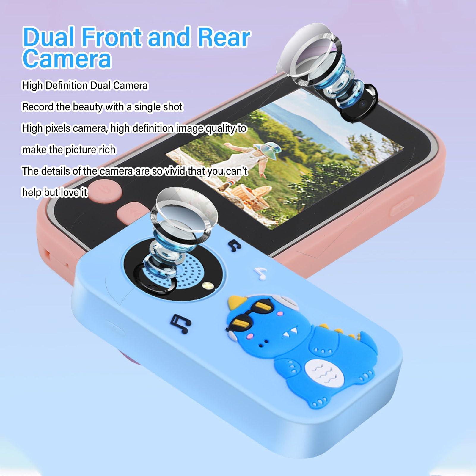 Bewinner 1080P Digital Camera for Photography, MP3 Player, 96MP Dual Lenses Vlogging Camera, 2.4inch Screen Compact Travel Camera, Built in Flashlight, Timer, Calendar (Blue)