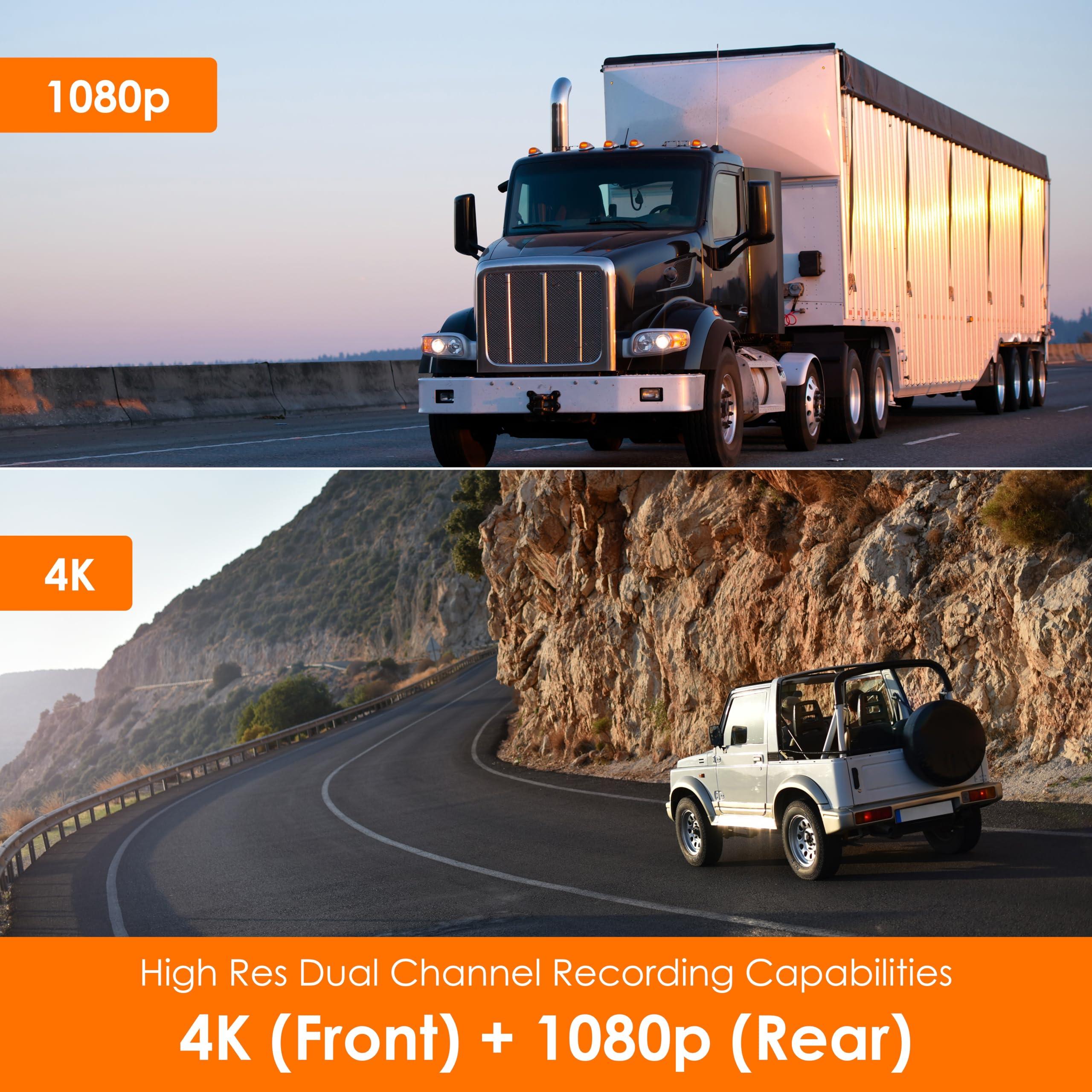 RexingUSA RexingUSA V1P SE 4K Dual Dash Cam w/GPS, Wi-Fi & 2pcs-CPL Filter | 512GB Support | Front 2160p, Rear 1080p | 170 Angle | G-Sensor | WDR | Loop Record | Parking Monitor | 64GB Memory Card Included