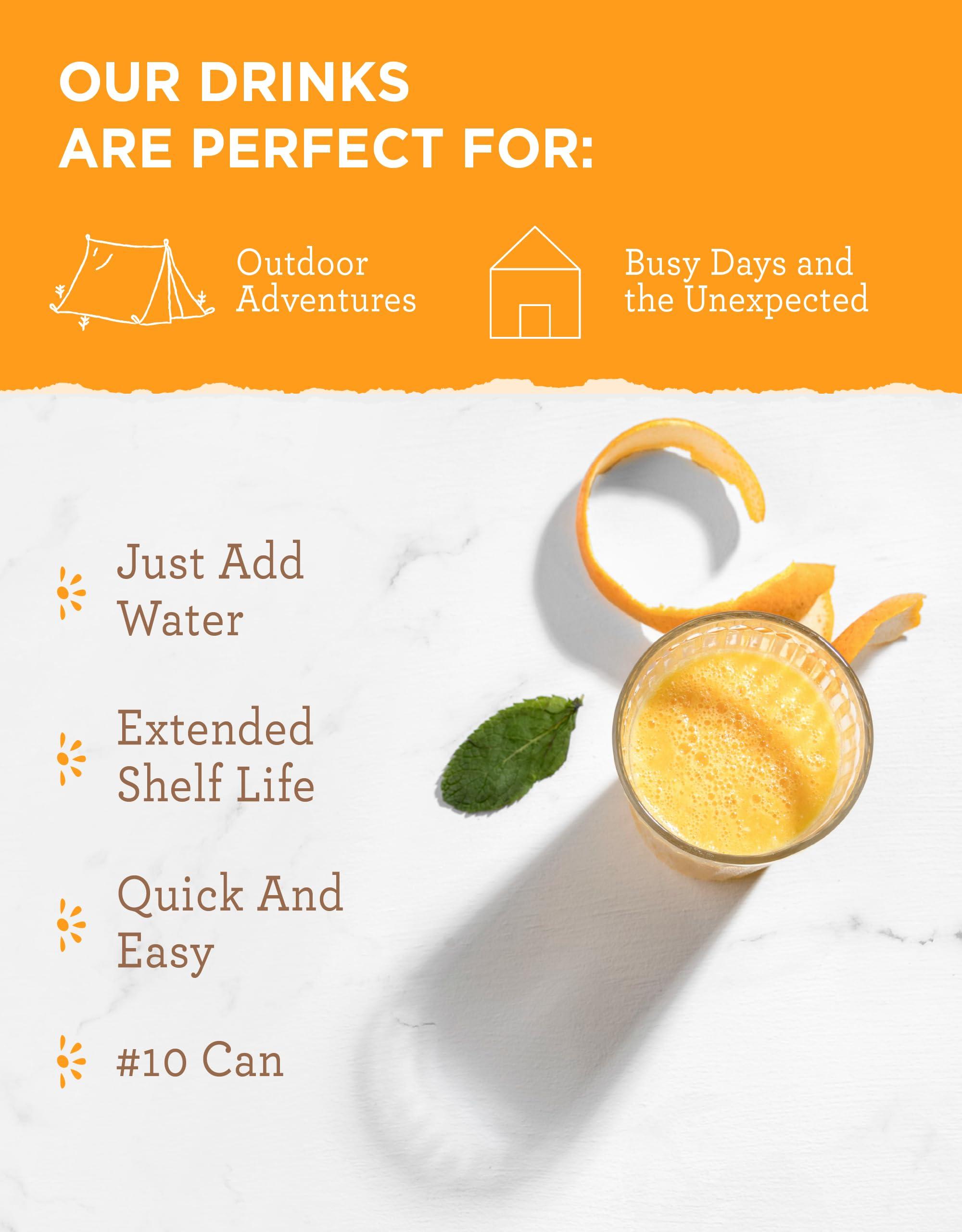 ReadyWise READYWISE - Simple Kitchen, Orange Drink Mix, 86 Servings, Healthy, Powdered Drink Mix, Healthy Drinks, Emergency Food Supply, 10 Can