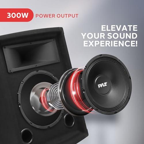 Pyle PylePro Portable Cabinet PA Speaker System - 500Watt Outdoor Sound System Vehicle Stereo Speakers w/ 10\" Woofer, 1.5\" Kapton VC, Dual Tweeters, 4\"x10\" Super Horn Midrange, Crossover Network - PADH1079