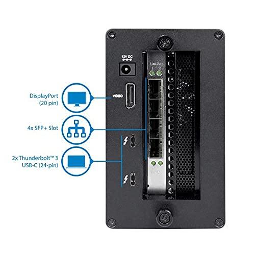 StarTech StarTech Thunderbolt 3 to 10GBe NIC 4 x Open SFP+ Ports External PCIe Enclosure with DisplayPort Monitor Port Thunderbolt 3 to Ethernet Model BNDTB410GSFP